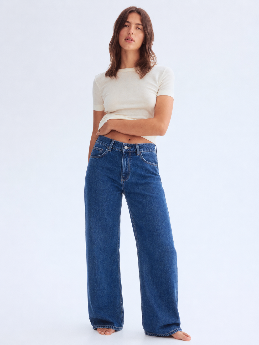 Levi's middy loose boot jeans in bleach wash