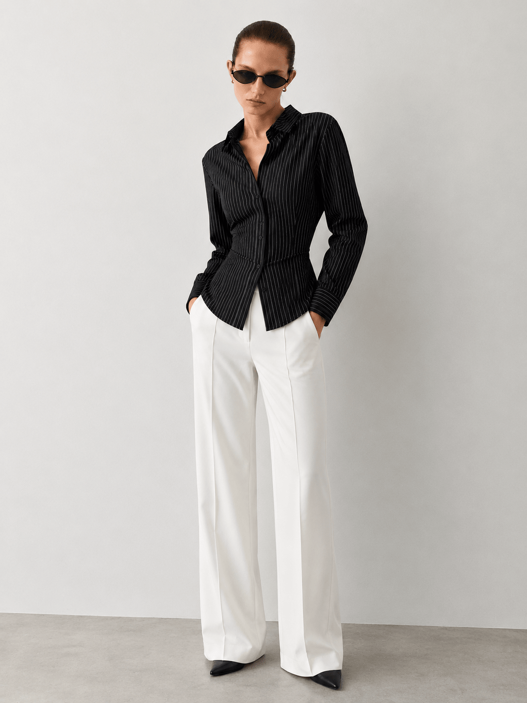 NOIR - FITTED WOMEN'S SHIRT - URBUNX