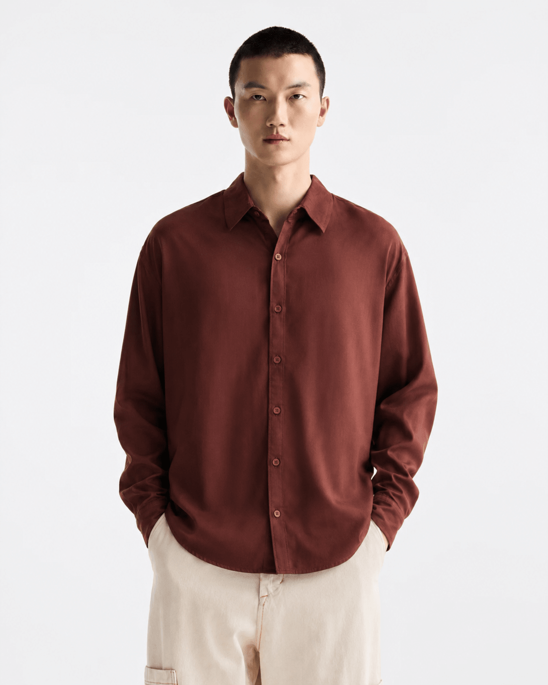 BURNT - PLAIN MEN'S SHIRT - URBUNX