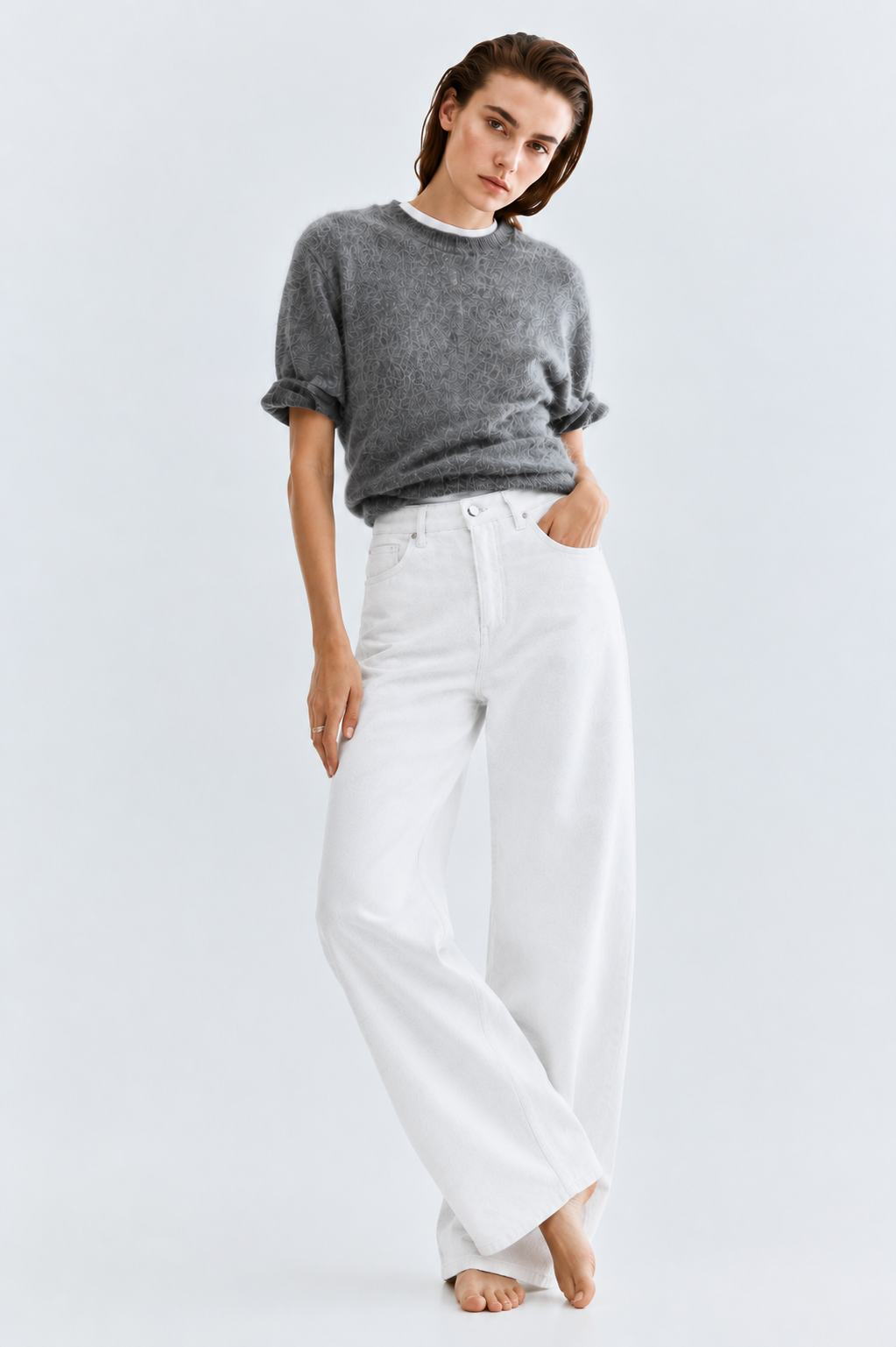 Levi's ribcage wide leg jeans in stone