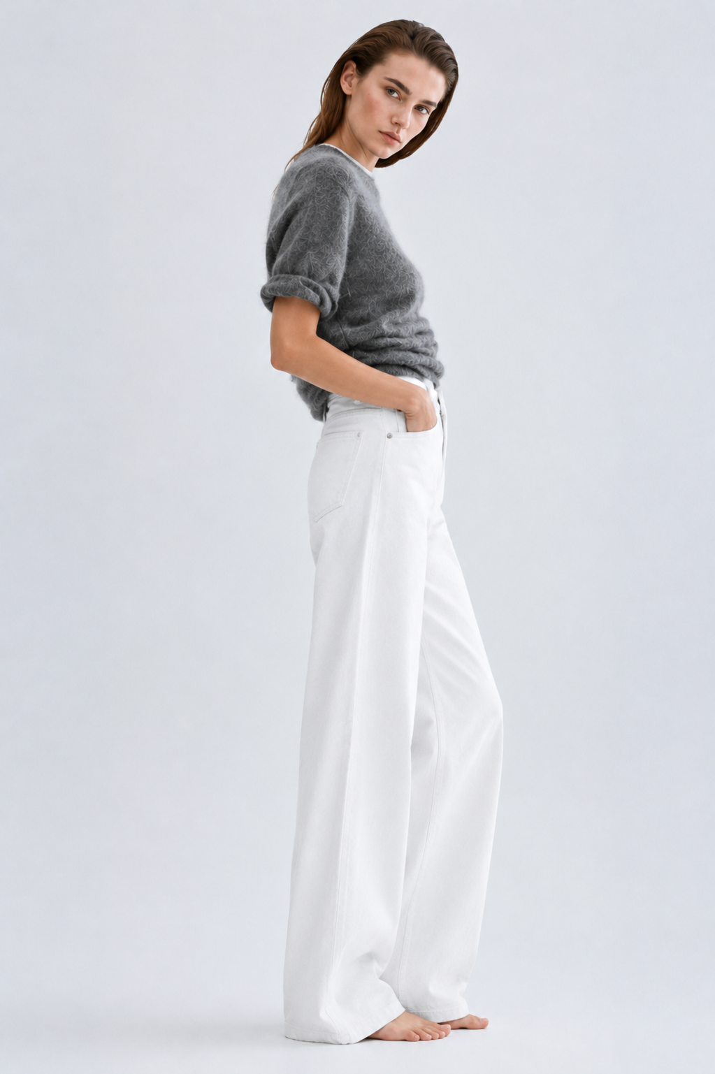 Levi's ribcage wide leg jeans in stone