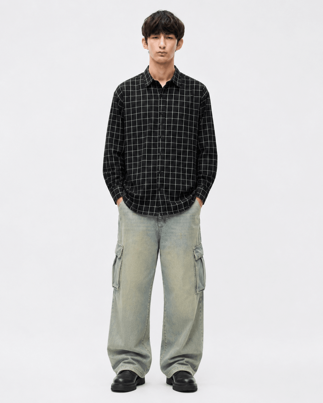 SQUARE - CHECKED MEN'S SHIRT - URBUNX