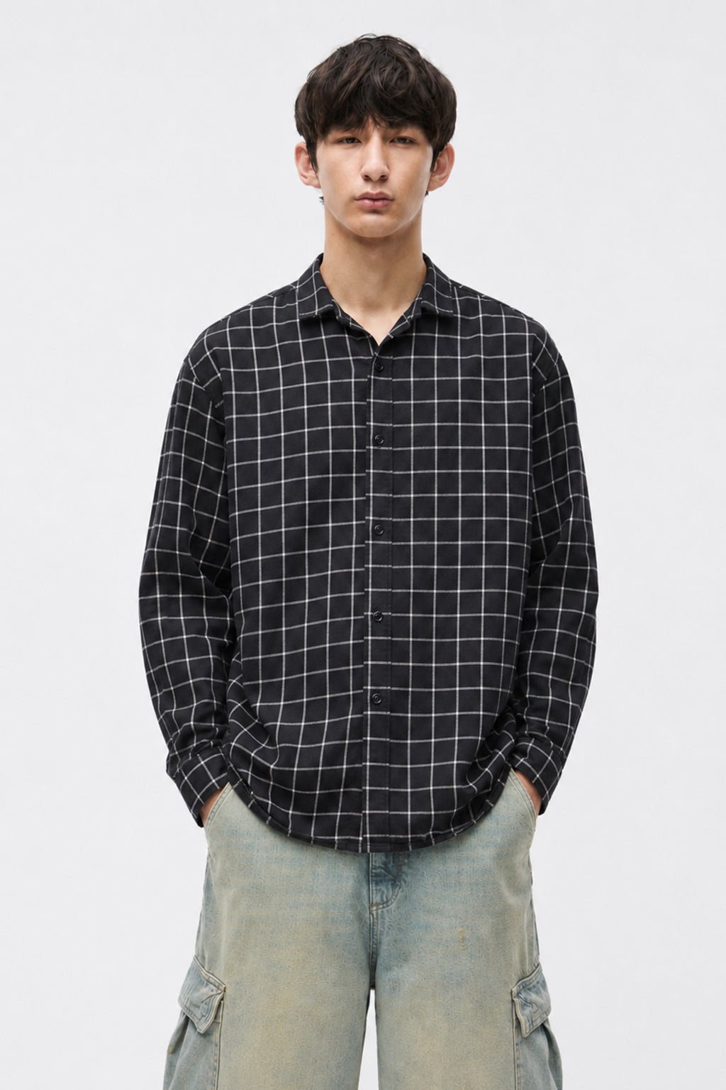 SQUARE - CHECKED MEN'S SHIRT - URBUNX