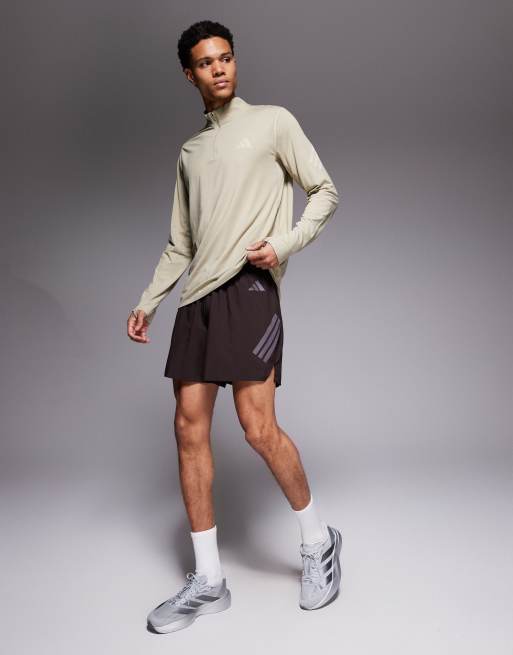adidas Running adi365 shorts with reflective 3 stripes in brown