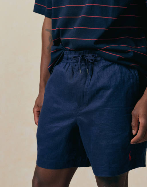 Polo Ralph Lauren piece dyed linen shorts in navy