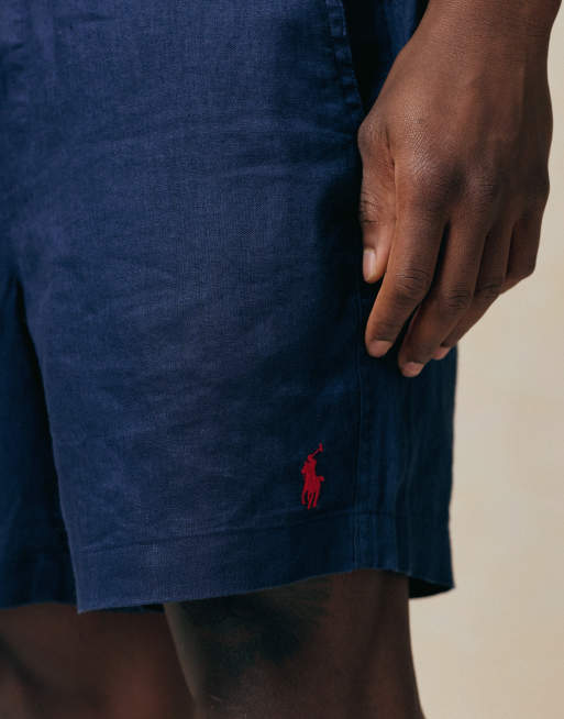 Polo Ralph Lauren piece dyed linen shorts in navy