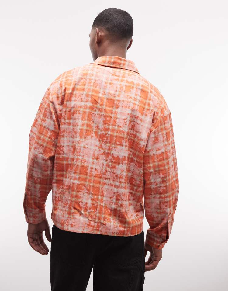 Liquor N Poker long sleeve shirt in burnt orange check