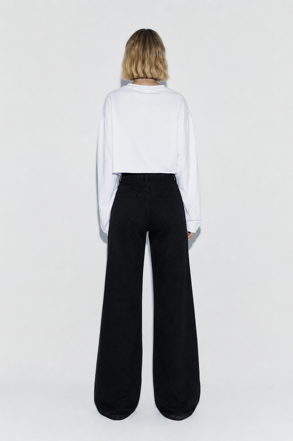 ONLY Juicy high waisted wide leg jean in grey wash