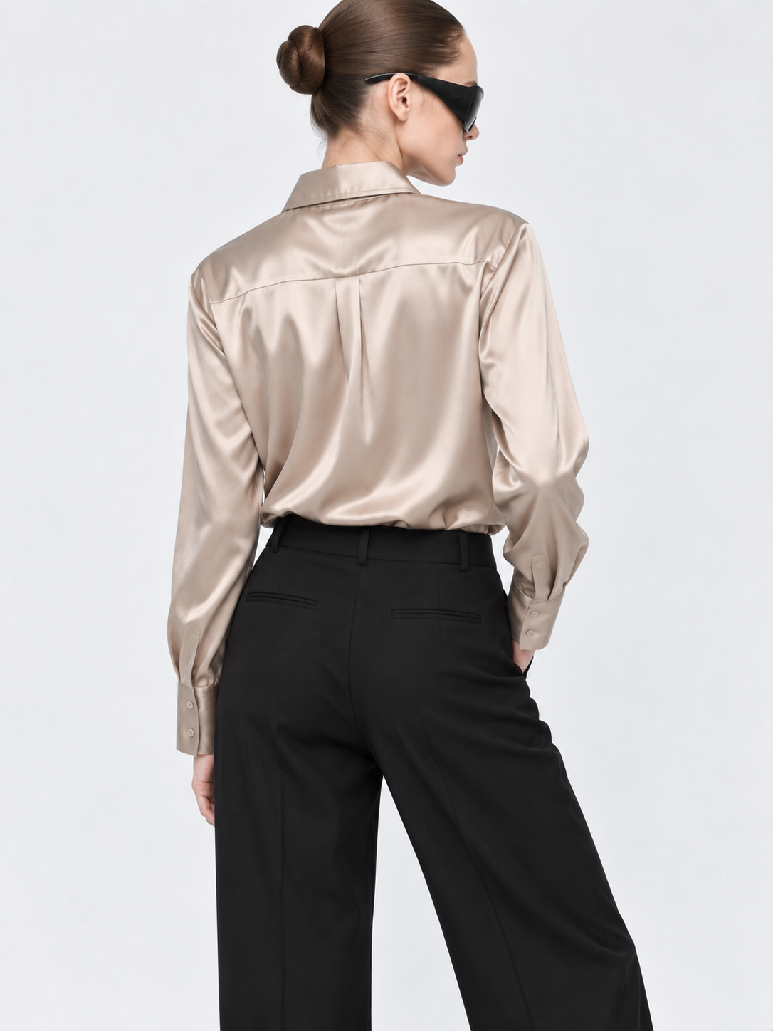 PALE - PLAIN WOMEN SATIN SHIRT