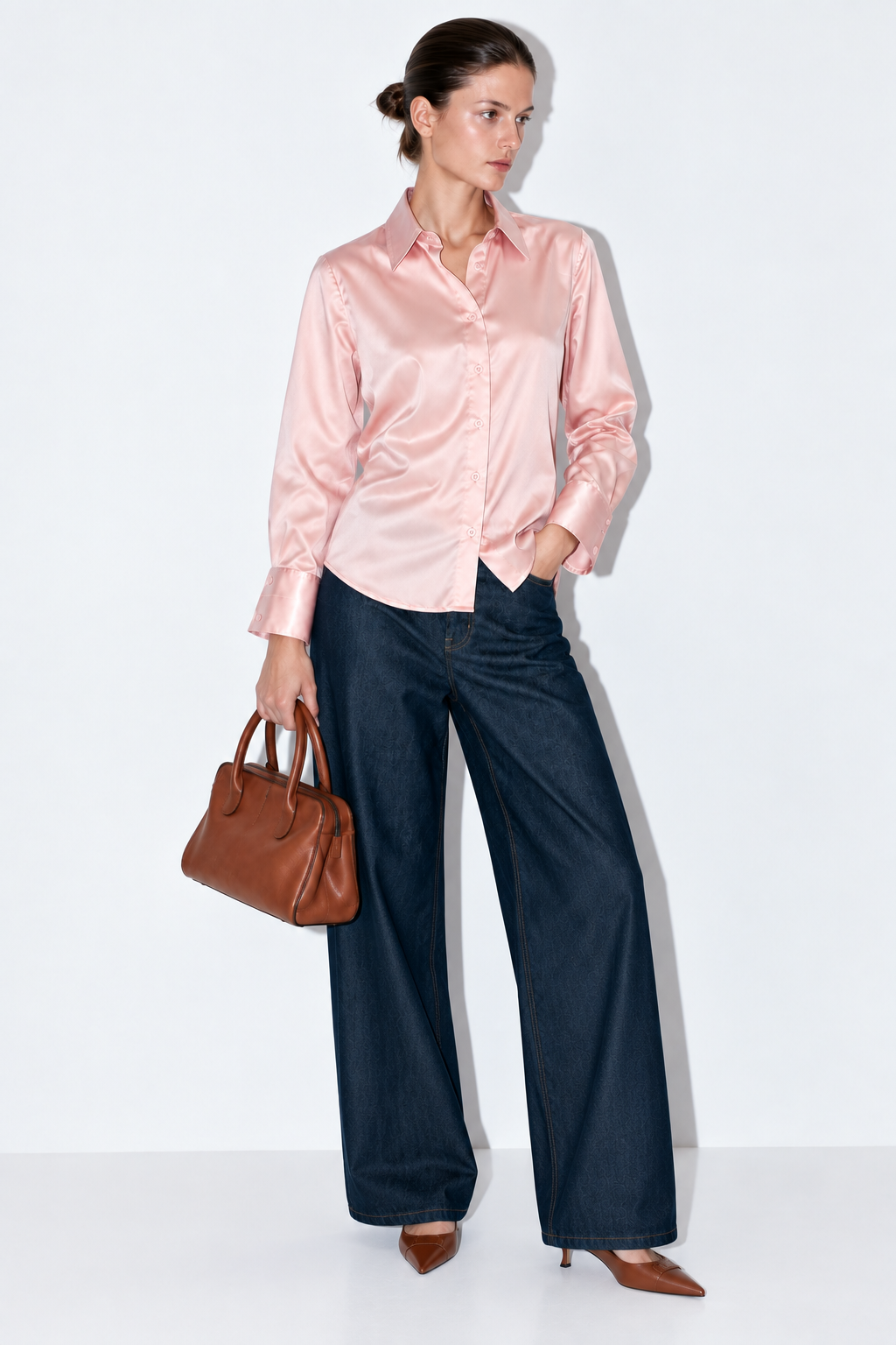 PASTEL - PLAIN WOMEN SATIN SHIRT