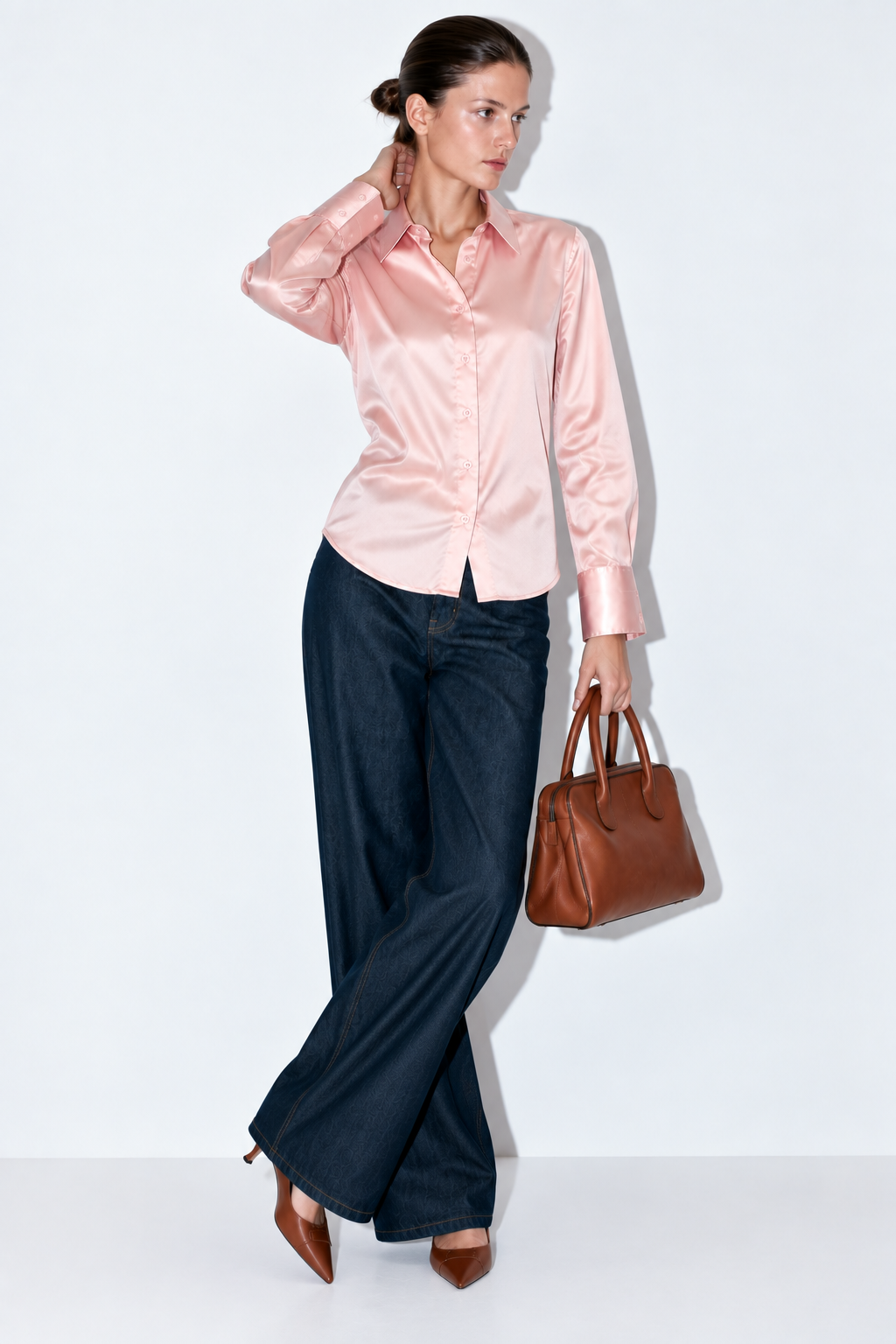 PASTEL - PLAIN WOMEN SATIN SHIRT