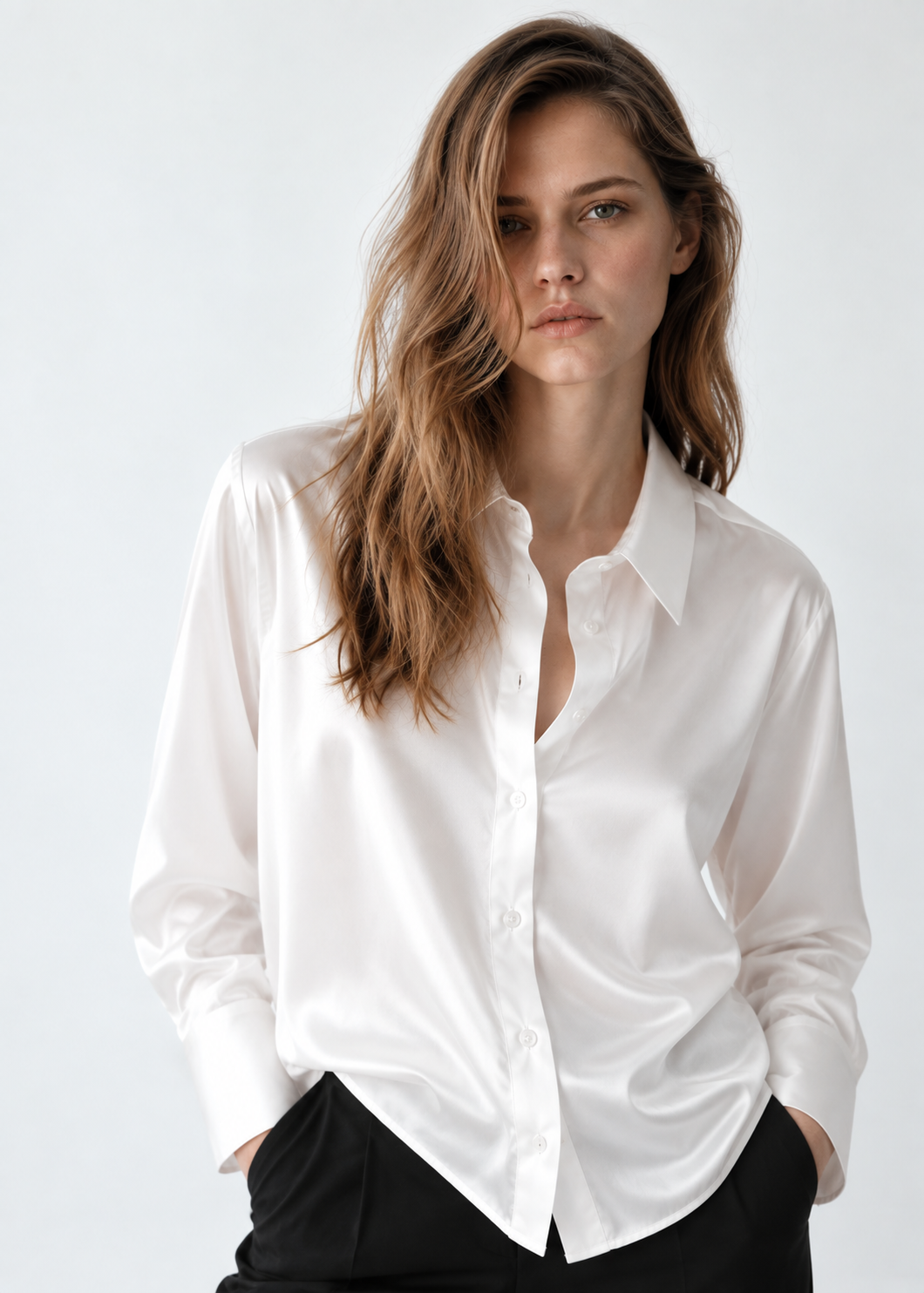 FROST - PLAIN WOMEN SATIN SHIRT