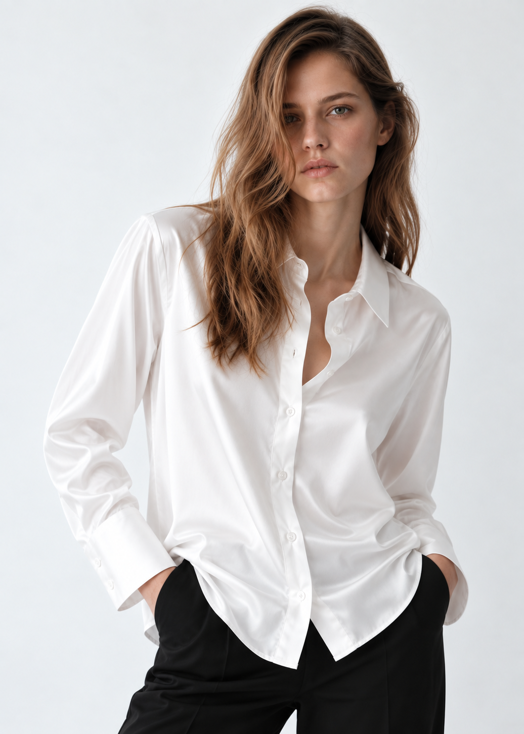 FROST - PLAIN WOMEN SATIN SHIRT