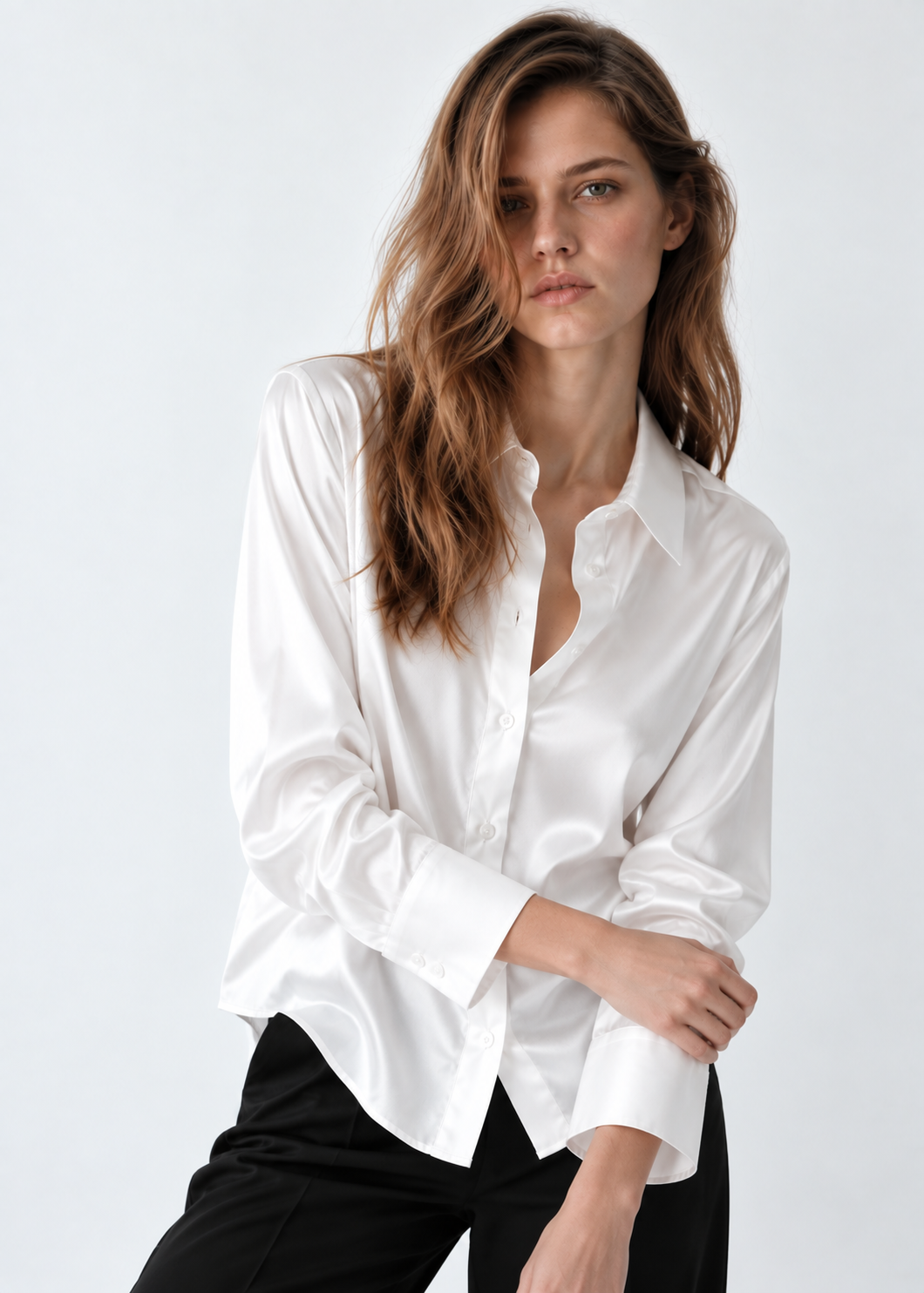 FROST - PLAIN WOMEN SATIN SHIRT