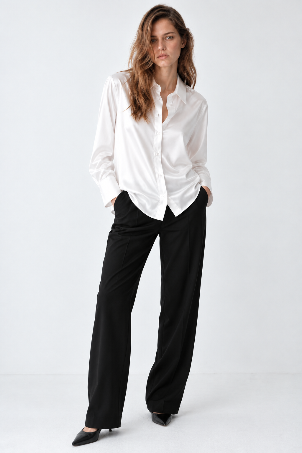 FROST - PLAIN WOMEN SATIN SHIRT