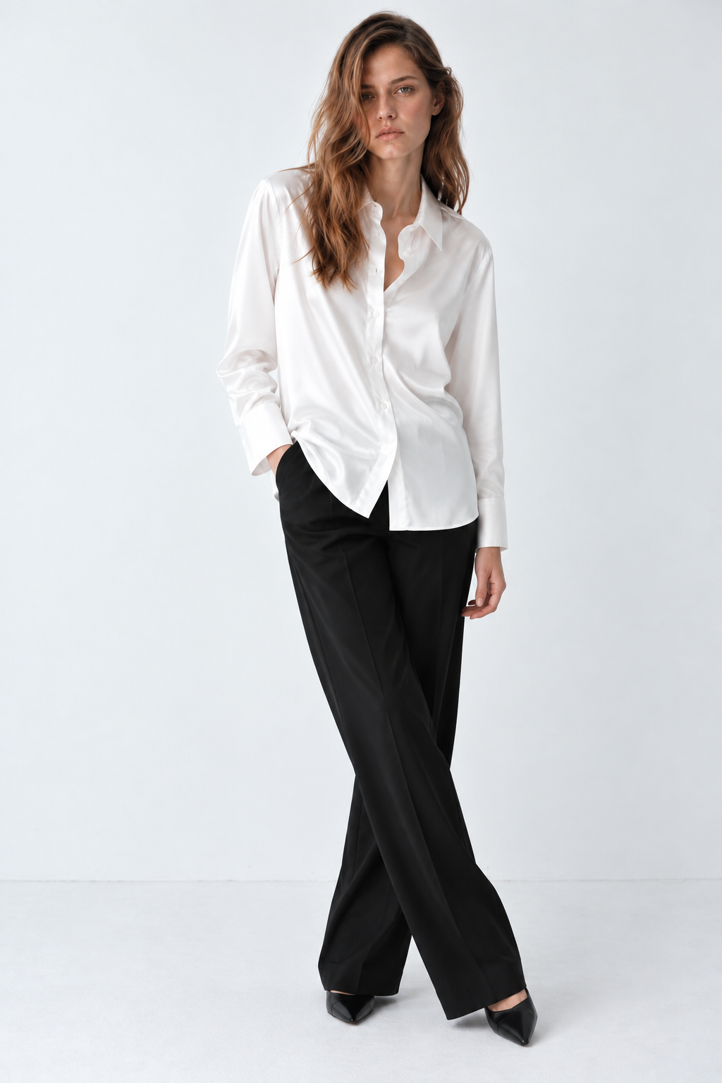 FROST - PLAIN WOMEN SATIN SHIRT