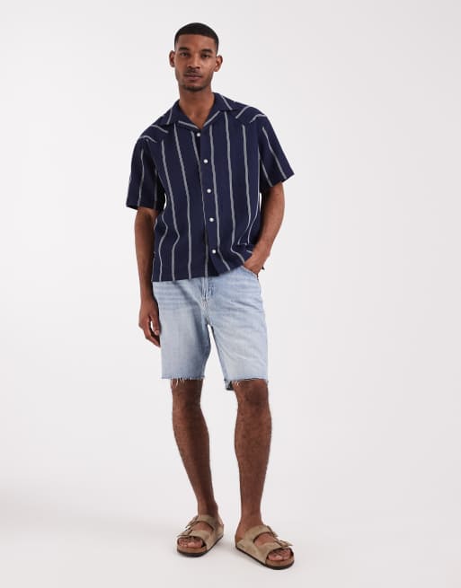 Wrangler short sleeve resort shirt in navy
