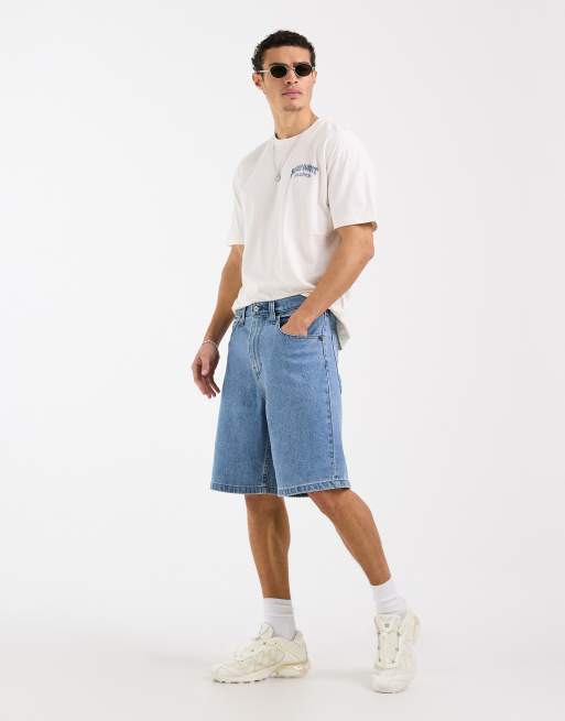 Hollister baggy jorts in mid blue wash