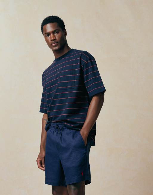 Polo Ralph Lauren piece dyed linen shorts in navy