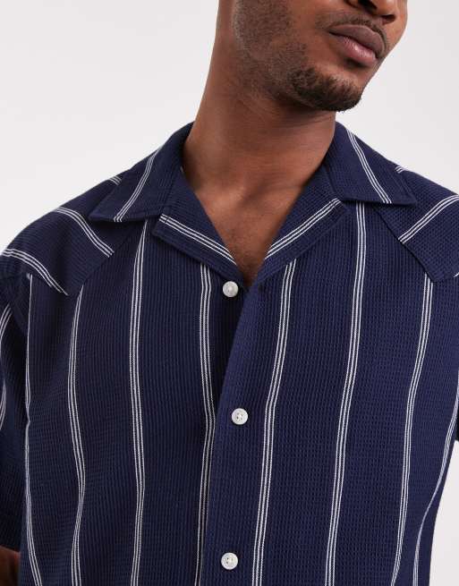 Wrangler short sleeve resort shirt in navy