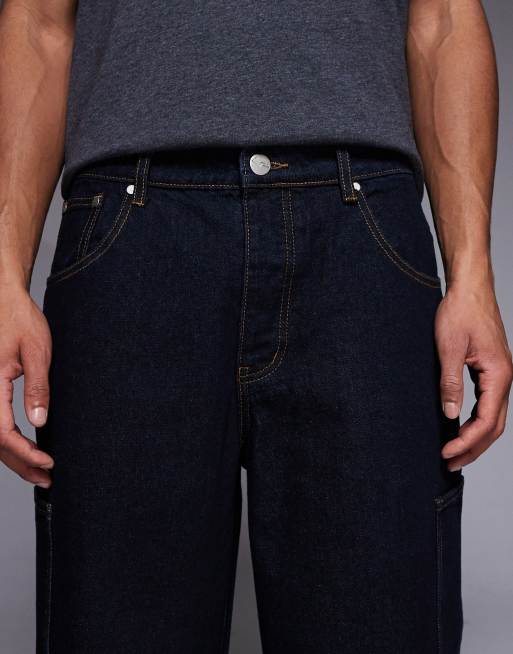Liquor N Poker baggy spliced side pocket jeans in black