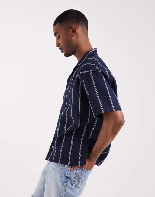 Wrangler short sleeve resort shirt in navy