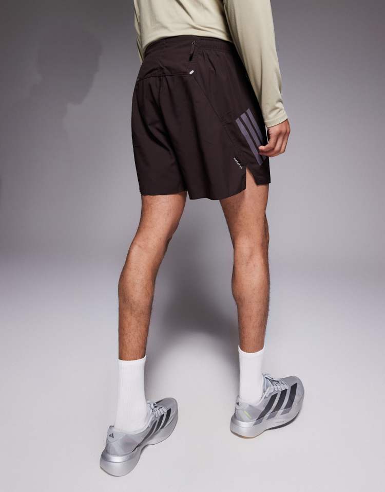 adidas Running adi365 shorts with reflective 3 stripes in brown