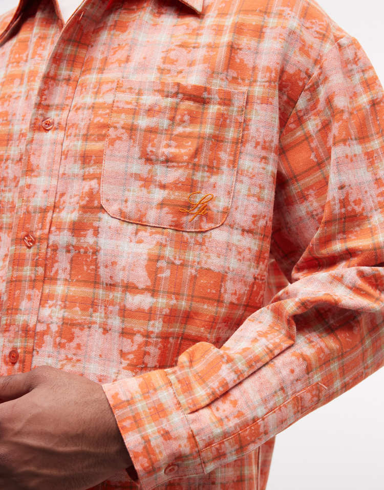 Liquor N Poker long sleeve shirt in burnt orange check