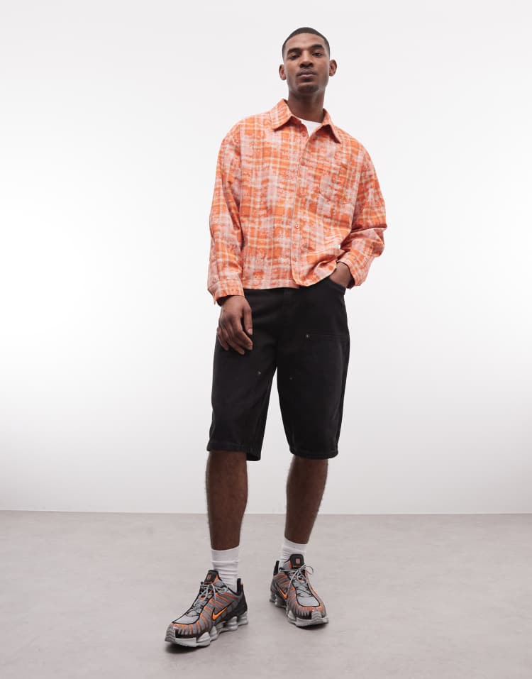 Liquor N Poker long sleeve shirt in burnt orange check